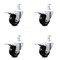 Service Caster 3 Inch Hard Rubber Wheel Swivel 3/4 Inch Square Stem Caster Set Total Lock Brake SCC-SQTTL20S314-HRS-34-4 - alternate 2